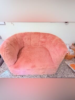 Cozy Coral Plush Pet Sofa